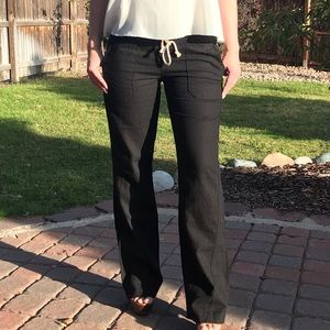 Black Linen Pants By Wet Seal